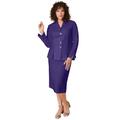 Plus Size Women's Two-Piece Skirt Suit with Shawl-Collar Jacket by Roaman's in Midnight Violet (Size 42 W)