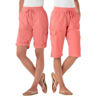 Plus Size Women's Convertible Length Cargo Short by Woman Within in Sweet Coral (Size 36 W)