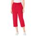 Plus Size Women's Seersucker Capri Pant by Woman Within in Vivid Red (Size 18 W)