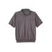 Men's Big & Tall Banded Bottom Polo Shirt by KingSize in Steel (Size 5XL)