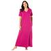 Plus Size Women's Long T-Shirt Lounger by Dreams & Co. in Raspberry (Size 6X)