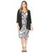 Plus Size Women's Classic Jacket Dress by Catherines in Black Outline Floral (Size 0X)