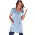 Plus Size Women's Two-Pocket Soft Knit Tunic by Roaman's in Pale Blue (Size 2X) Long T-Shirt