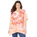 Plus Size Women's Sparkle & Swirl Tunic by Catherines in Red Floral Placement (Size 0X)