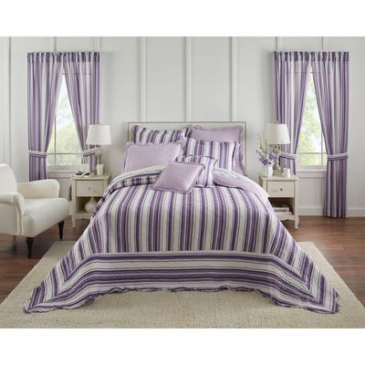 Florence Oversized Bedspread by BrylaneHome in Lilac Stripe (Size TWIN)
