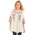 Plus Size Women's Boho Floral Tunic by Roaman's in Ivory Boho Floral (Size 36 W)