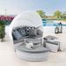 Scottsdale Canopy Sunbrella Outdoor Patio Daybed by Modway Wicker/Rattan in Gray | 30 H x 71 W x 71 D in | Wayfair EEI-4443-LGR-SLA