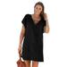 Plus Size Women's Esme Lace Up Cover Up Dress by Swimsuits For All in Black (Size 14/16)