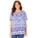 Plus Size Women's Ethereal Tee by Catherines in Dark Sapphire Medallion Placement (Size 4X)