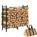 Rebrilliant Kycen Tote Bag Wood Rack for Firewood Storage Log Holder Metal | 33.8 H x 31.5 W x 10 D in | Wayfair 83DF877889CE404B8BDD679FAAC0BADC