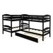 Harriet Bee Genci Twin L-Shaped Bunk bed w/ Trundle Wood in Brown | 62.5 H x 62.5 W x 119.2 D in | Wayfair 66650B88223C4C71B78A71F29D1169AB