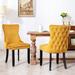Rosdorf Park Handford Tufted Velvet Side Chair Wood/Upholstered/Velvet in Black/Yellow | 37 H x 19.7 W x 25.6 D in | Wayfair