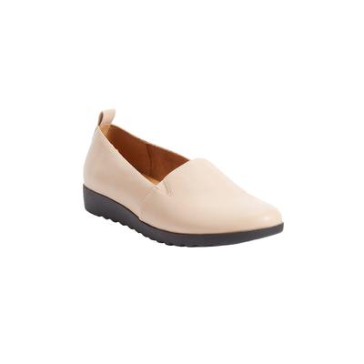 Wide Width Women's The June Slip On Flat by Comfortview in Nude (Size 8 1/2 W)