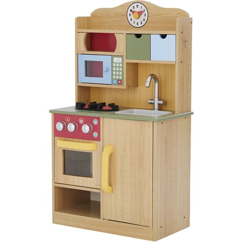 „Spielküche TEAMSON™ KIDS „“Holzspielzeug, Little Chef Florence Classic““ Spielküchen bunt Kinder Kinderküchen Zubehör mit drehbaren Bedienknöpfen Klickgeräusch“