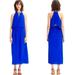 Madewell Dresses | Madewell Blue Tassel Tie Flutter Back Overlay Sleeveless Casual Maxi Dress | Color: Blue | Size: 8