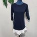 Anthropologie Dresses | Anthropologie Elaine Rose Jersey Knit Lace Hem Dress | Color: Blue/White | Size: M