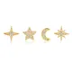 CANNER-Boucles d'oreilles en diamant étoile et lune pour femmes boucles d'oreilles pendantes