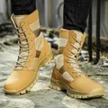 Chaussures militaires tactiques pour hommes bottes des forces spéciales en cuir bottines de