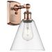 Berkshire Glass 8" Incandescent Sconce - Copper Finish - Clear Shade