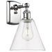 Berkshire Glass 8" Incandescent Sconce - Chrome Finish - Clear Shade