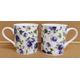 Ivy Rose Blue Mugs Set of 2 Balmoral Roses Chintz Fine Bone China 9.5oz 275ml Cups Hand Decorated UK