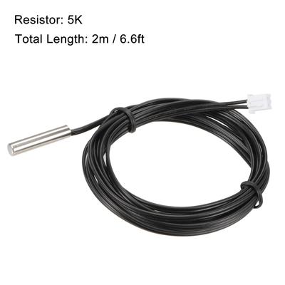 5pcs 5K Temperature Sensor Probe, Stainless Steel NTC Thermal Probe