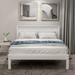 Twin Platform Bed with Headboard, Wood Slat Support, No Box Spring Needed, White