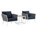 Stance 3 Piece Outdoor Patio Aluminum Sectional Sofa Set - n/a