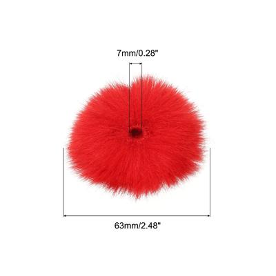 Furry Microphone Windscreen 7mmx 60mm Mic Cover Windshield Red 2 Pack