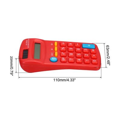 Small Pocket Calculator 8 Digit Display Office Handheld Calculator Red