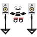 2) KRK RP8-G4 Rokit Powered 8 White Noise Studio Monitors+Stands+Cables+Earbuds