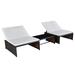 Lixada Sun Loungers 2 pcs with Table Poly Rattan Brown