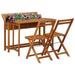 vidaXL Balcony Planter Table with 2 Bistro Chairs Solid Acacia Wood 45910