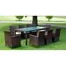 vidaXL 9 Piece Outdoor Dining Set with Cushions Poly Rattan Brown 43117