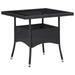 vidaXL Outdoor Dining Table Black Poly Rattan and Glass 46177