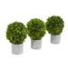 Nearly Natural 9in. Boxwood Artificial Mini Topiary (Set of 3)