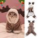 Warm Deer Pet Christmas Dog Pet Cat Funny Holiday Party Santa Dress Up Apparel For Cats And Small Dogs Christmas Print Pet Christmas Dress