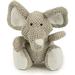 goDog Checkers Elephant Squeaky Plush Dog Toy Chew Guard Technology - Gray Large