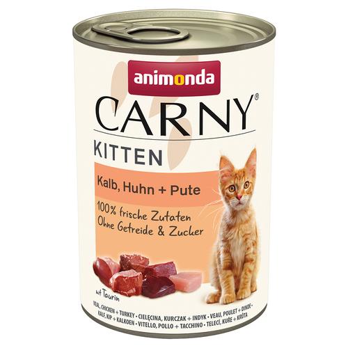12x400g animonda Carny Kitten Kalb, Huhn & Pute Katzenfutter nass