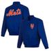 Men's JH Design Royal New York Mets Full-Snap Pollytwill Varsity Jacket