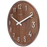 NeXtime Precious 20-Inch Wooden Wall Clock w/ Raised Metal Numbers Wood in Black/Brown | 19.7 H x 19.7 W x 2 D in | Wayfair 3284BR