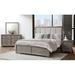 Roundhill Furniture Ennesley Gray Bedroom Set w/ Upholstered Panel, Dresser, Mirror, & Nightstand Upholstered in Brown/Gray | Wayfair B714QDMN
