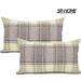 SR-HOME Set Of 2 Retro Farmhouse Outdoor/Indoor Buffalo Tartan Chequer Stripe Plaid Cotton Linen Decorative Throw Pillow Case Cushion | Wayfair