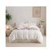 SR-HOME Duvet Cover Queen Boho Bedding Set Cute Pom Pom Fringed Reversible Farmhouse Bedding Microfiber in White | Wayfair SR-HOMEd53238e