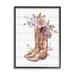 Stupell Industries Country Cowboy Boots Flower Bouquet Giclee Texturized Wall Art By Nina Blue in Brown/Indigo/Pink | Wayfair aq-637_fr_24x30