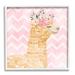 Stupell Industries Chevron Patterned Alpaca Blooms Giclee Texturized Wall Art By ND Art Wood in Brown/Orange/Pink | 24 H x 24 W x 1.5 D in | Wayfair