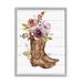 Stupell Industries Country Floral Boots Arrangement Giclee Texturized Wall Art By Nina Blue Wood in Brown/Indigo | 20 H x 16 W x 1.5 D in | Wayfair