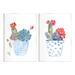 Stupell Industries Vivid Cactus Blossoms Potted 2 Piece Set Wall Plaque Art By Sally Swatland in Blue | 15 H x 10 W x 0.5 D in | Wayfair