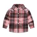 Winter Savings Clearance! Dezsed 18M-6Y Spring Fall Plaid Shirt Toddler Kids Baby Boys Girl Jackets Fashion Cute Lattice Pattern Print Long Sleeves Buttons Shirt Cotton Children Outerwear