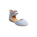 Wide Width Women's The Marlowe Flat by Comfortview in Chambray (Size 10 W)